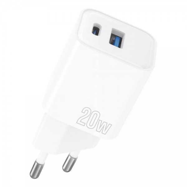 Мережевий зарядний пристрій Proove Silicone Power Plus 20W Type-C + USB (Білий)