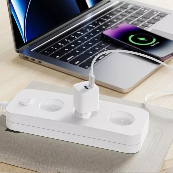 Мережевий зарядний пристрій Proove Silicone Power Plus 20W Type-C + USB (Білий)