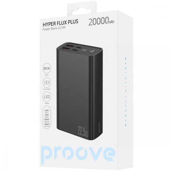 Внешний аккумулятор Proove Hyper Flux Plus 20000 mAh 22.5W Black (PBF222120001)