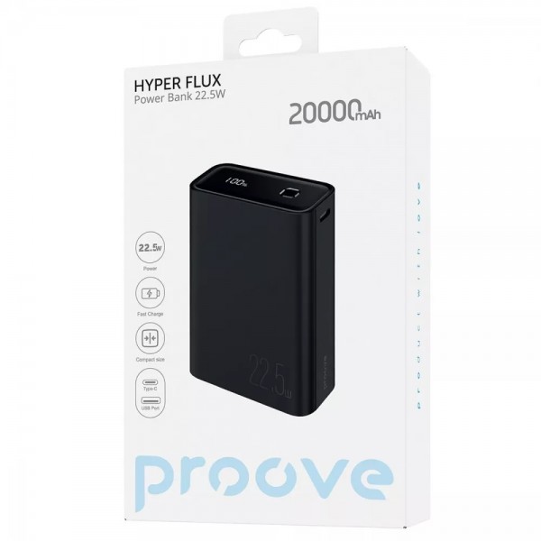 Зовнішній акумулятор Proove Hyper Flux 20000 mAh 22.5W Black (PBH220120001)