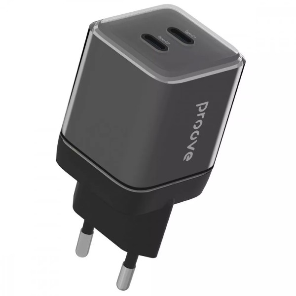Мережевий зарядний пристрій Proove Pure GaN Max 67W Type-C + Type-C (Чорний)
