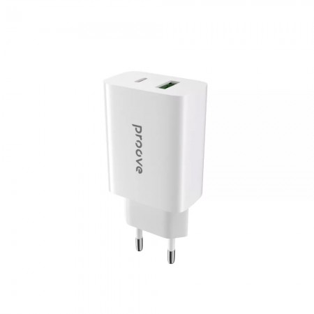 Мережевий зарядний пристрій Proove Rapid 20W Type-C + USB (Білий)