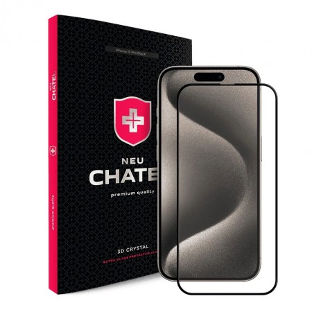 Захисне скло +NEU Chatel Corning Gorilla Glass для iPhone 15 Pro Max (Black)