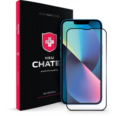Захисне скло +NEU Chatel Corning Gorilla Glass для iPhone 13|13 Pro|14|16e (Black)