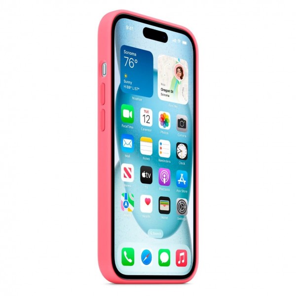 Silicone Case with Magsafe для iPhone 15 (Pink)