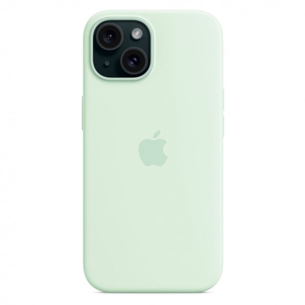 Silicone Case with Magsafe для iPhone 15 (Soft Mint)