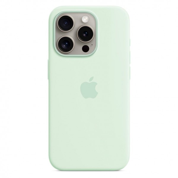 Silicone Case with Magsafe для iPhone 15 Pro Max (Soft Mint)