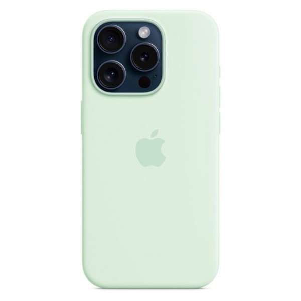 Silicone Case with Magsafe для iPhone 15 Pro (Soft Mint)