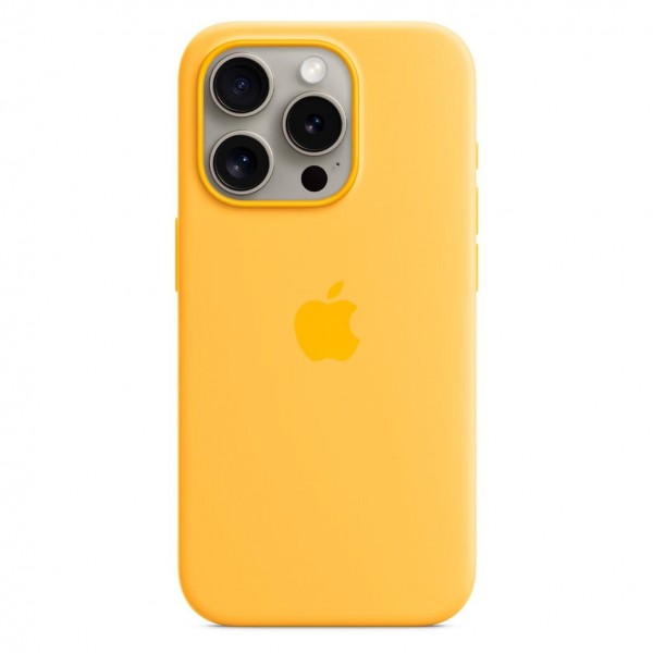 Silicone Case with Magsafe для iPhone 15 Pro (Sunshine)