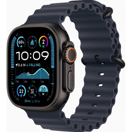Apple Watch Ultra 2 GPS + Cellular 49mm Black Titanium Case with Navy Ocean Band (MYTC3/MYPA3)