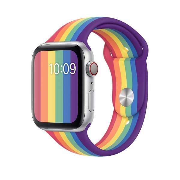Силиконовый ремешок Sport Band для Apple Watch 42mm|44mm|45mm|49mm (Pride)