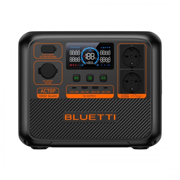 Зарядна станція Bluetti AC70P (864 Вт·год)