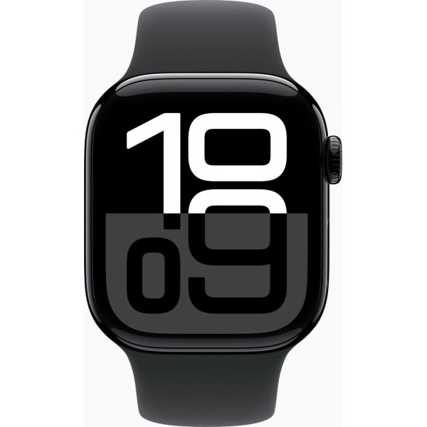 Apple Watch Series 10 GPS 42mm Jet Black Aluminum Case with Black Sport Band (MWWF3) M/L