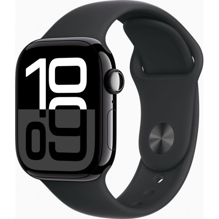 Apple Watch Series 10 GPS 42mm Jet Black Aluminum Case with Black Sport Band (MWWF3) M/L