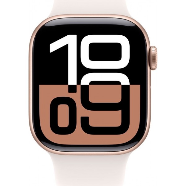 Apple Watch Series 10 GPS 42mm Rose Gold Aluminum Case with Light Blush Sport Band (MWWJ3) M/L