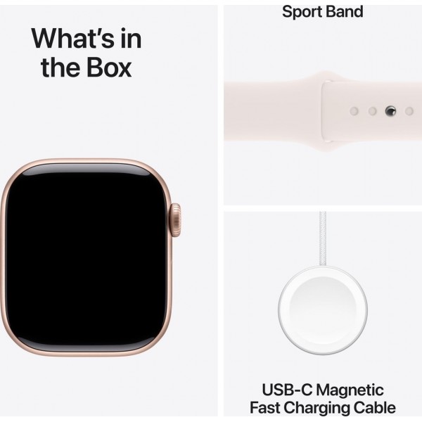 Apple Watch Series 10 GPS 42mm Rose Gold Aluminum Case with Light Blush Sport Band (MWWJ3) M/L