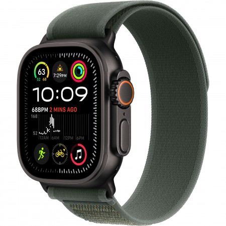 Apple Watch Ultra 2 GPS + Cellular 49mm Black Titanium Case with Green Trail Loop S/M (MYTJ3/MYQ33)