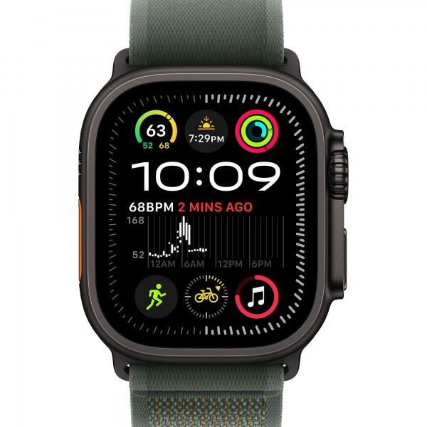 Apple Watch Ultra 2 GPS + Cellular 49mm Black Titanium Case with Green Trail Loop S/M (MYTJ3/MYQ33)