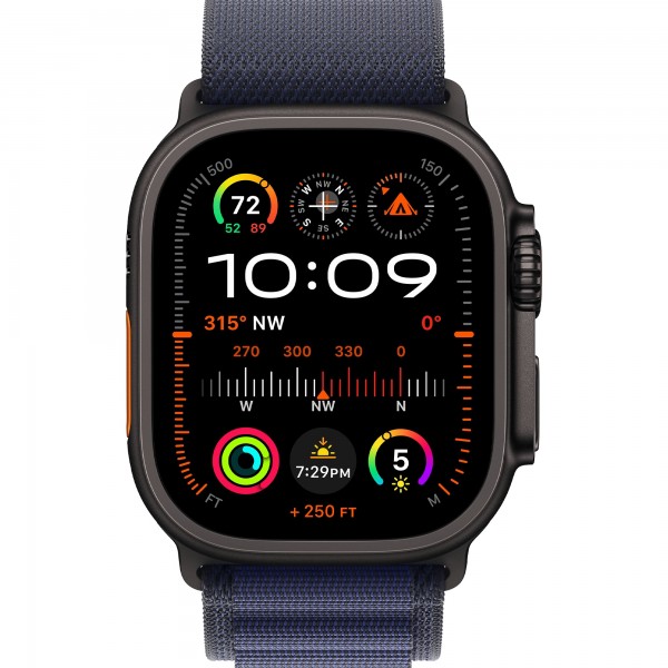 Apple Watch Ultra 2 GPS + Cellular 49mm Black Titanium Case with Navy Alpine Loop Small (MYTF3/MYPW3)