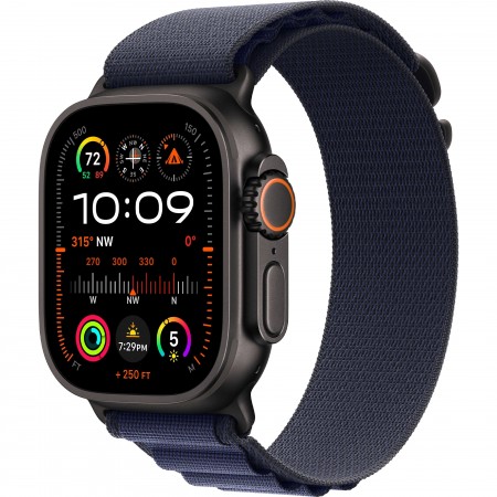 Apple Watch Ultra 2 GPS + Cellular 49mm Black Titanium Case with Navy Alpine Loop Small (MYTF3/MYPW3)