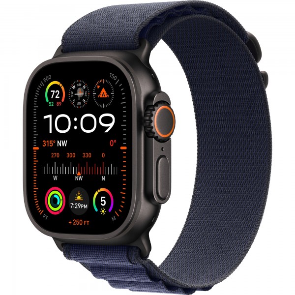 Apple Watch Ultra 2 GPS + Cellular 49mm Black Titanium Case with Navy Alpine Loop Small (MYTF3/MYPW3)
