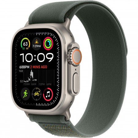 Apple Watch Ultra 2 GPS + Cellular 49mm Natural Titanium Case with Green Trail Loop (MYT73/MXTN3) S/M