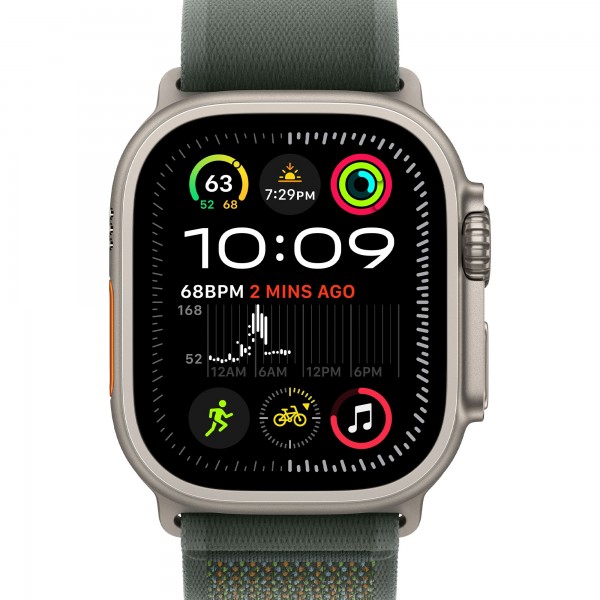 Apple Watch Ultra 2 GPS + Cellular 49mm Natural Titanium Case with Green Trail Loop (MYT73/MXTN3) S/M