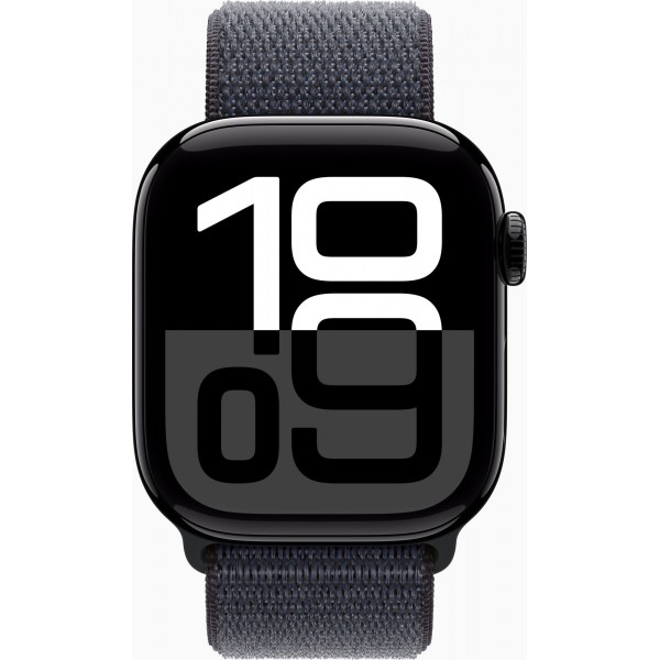 Apple Watch Series 10 GPS 42mm Jet Black Aluminum Case with Ink Sport Loop (MWWG3)