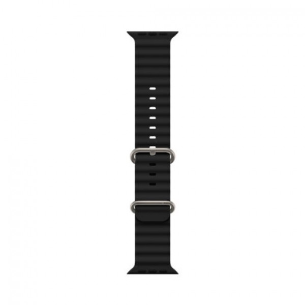 Cиліконовий ремінець Ocean Band для Apple Watch 42mm|44mm|45mm|49mm (Black)