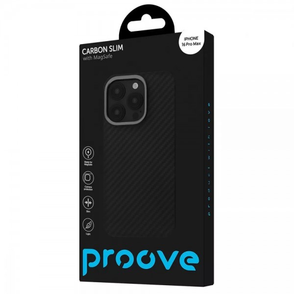 Чохол Proove Carbon Slim with Magnetic Ring для iPhone 16 Pro Max (Чорний)