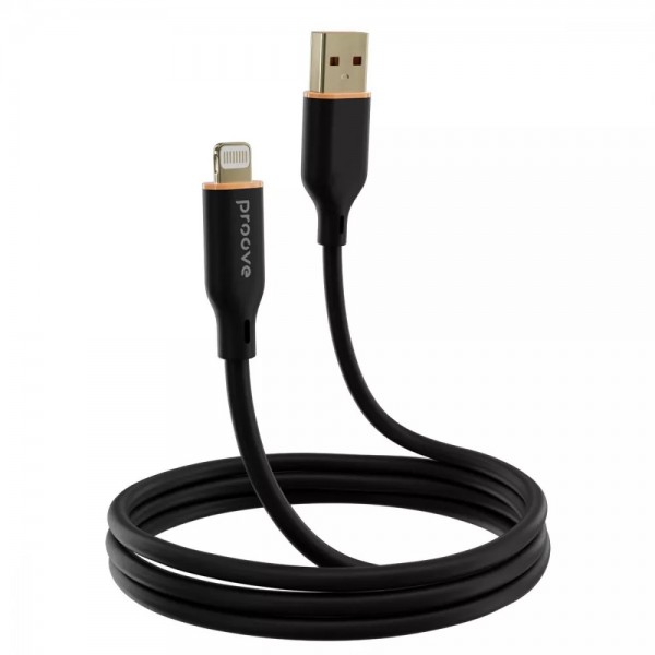 Кабель Proove Jelly Silicone USB to Lightning 2.4A 1м (Black)