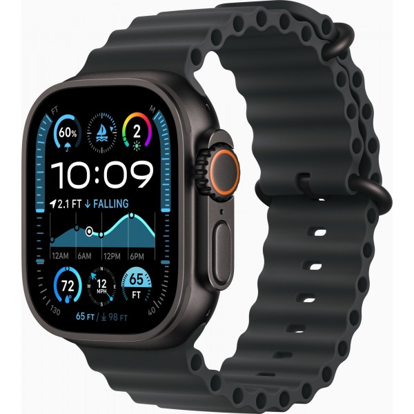 Apple Watch Ultra 2 GPS + Cellular 49mm Black Titanium Case with Black Ocean Band (MX4P3)