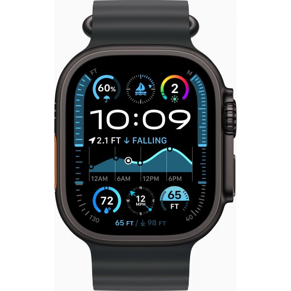 Apple Watch Ultra 2 GPS + Cellular 49mm Black Titanium Case with Black Ocean Band (MX4P3)