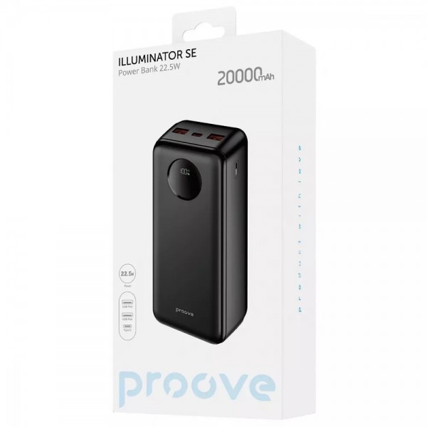 Зовнішній акумулятор Proove Illuminator SE 22.5W 20000mAh (Black) 