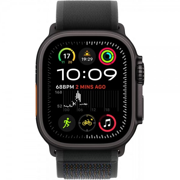 Apple Watch Ultra 2 GPS + Cellular 49mm Black Titanium Case with Black Trail Loop (MX4V3) M/L